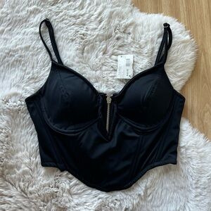 Black crop corset top